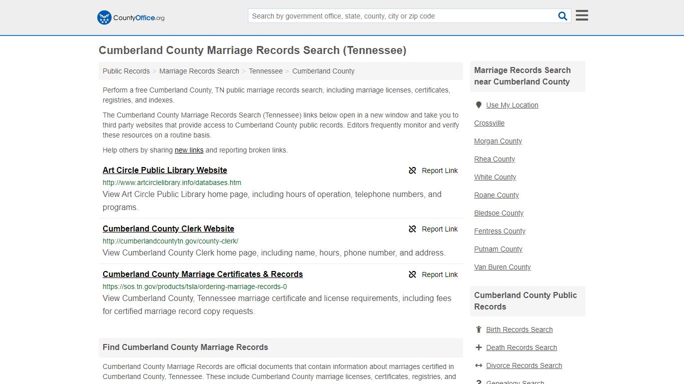 Marriage Records Search - Cumberland County, TN (Marriage ...
