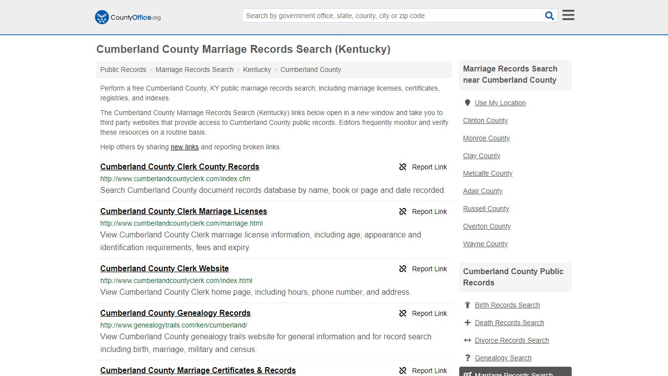 Marriage Records Search - Cumberland County, KY (Marriage ...